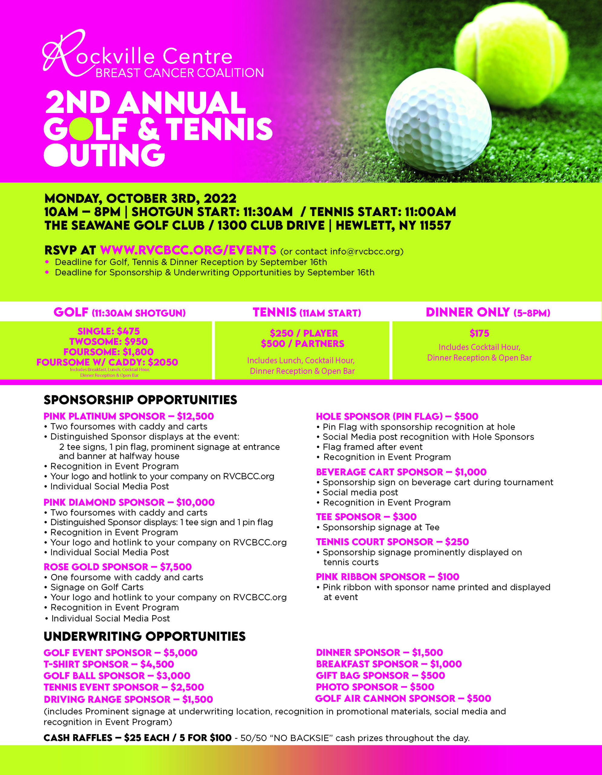 Save the Date Golf & Tennis